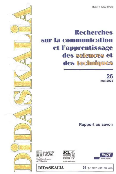Didaskalia, n° 26. Rapport au savoir