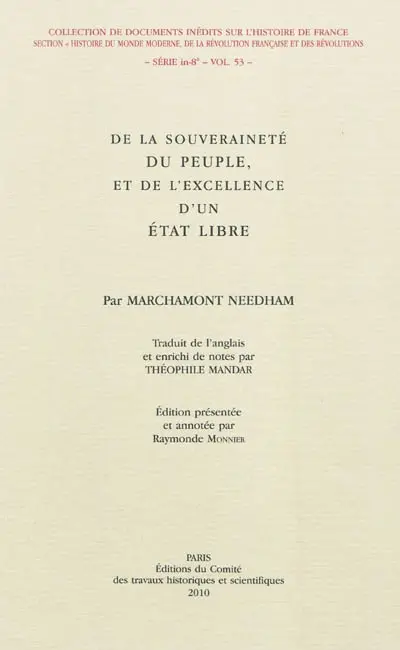 De la souveraineté du peuple, et de l'excellence d'un Etat libre