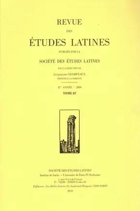 Revue des études latines, n° 87