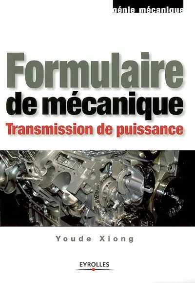 Formulaire de mécanique : transmission de puissance