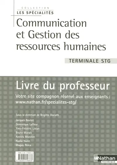 Communication et gestion des ressources humaines, terminale STG