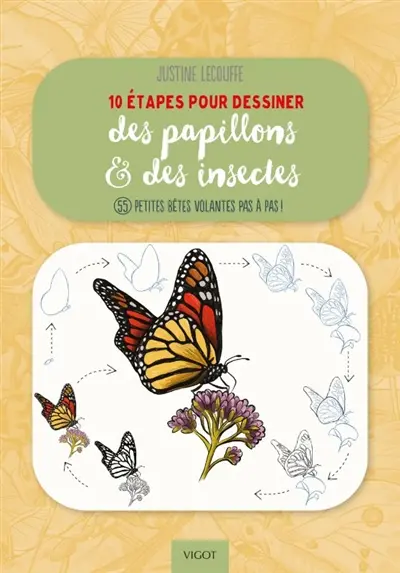 10 étapes pour dessiner des papillons & des insectes : 55 petites bêtes volantes pas à pas !