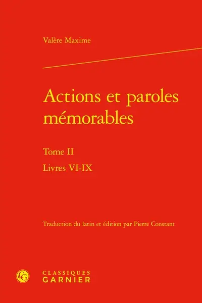 Faits et dits mémorables. Vol. 2. Livres VI-IX