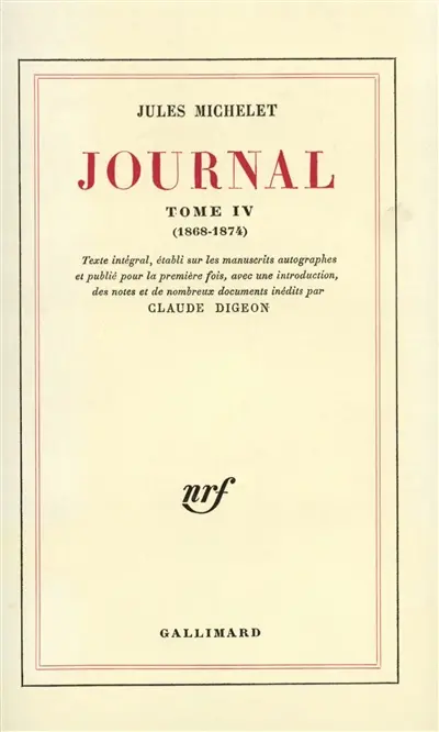 Journal. Vol. 4. 1868-1874