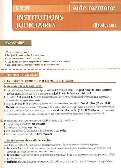 Institutions judiciaires