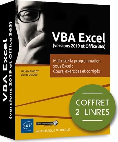 VBA Excel (versions 2019 et Office 365) : maîtrisez la programmation sous Excel : cours, exercices et corrigés : coffret de 2 livres