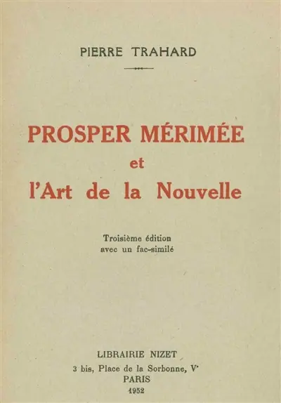 Prosper Mérimée et l'art de la nouvelle