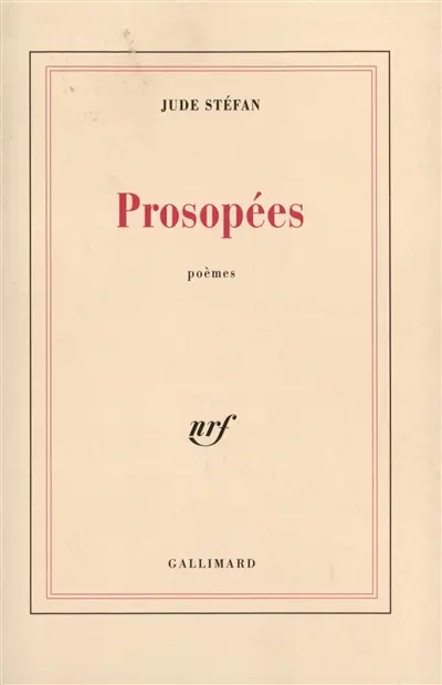 Prosopées : poèmes