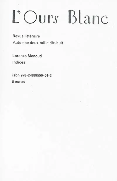 Ours blanc (L'), n° 19. Indices