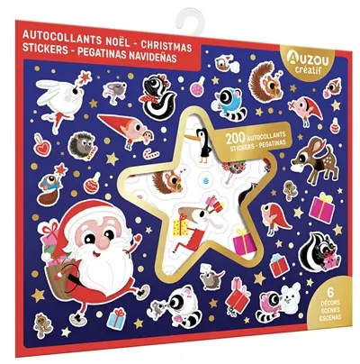 200 autocollants Noël. 200 christmas stickers. 200 pegatinas navidenas