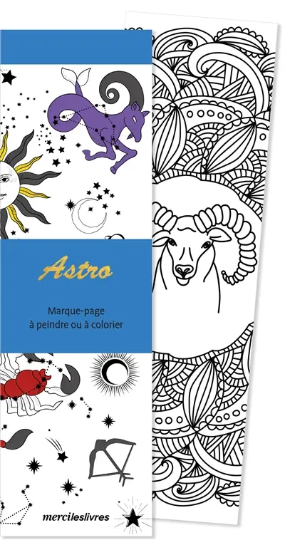Astro : marque-page à peindre ou à colorier