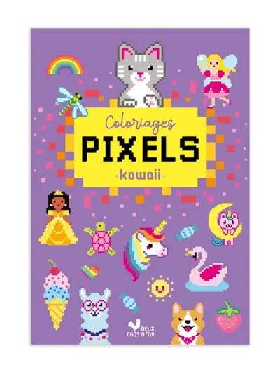 Coloriages pixels kawaii