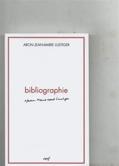 Aron Jean-Marie Lustiger : bibliographie