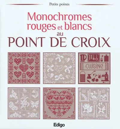 Monochromes rouges et blancs au point de croix