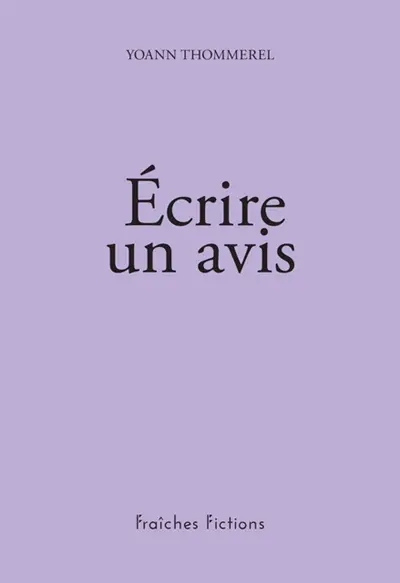 Ecrire un avis