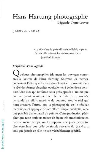 Hans Hartung photographe : la légende d'une oeuvre