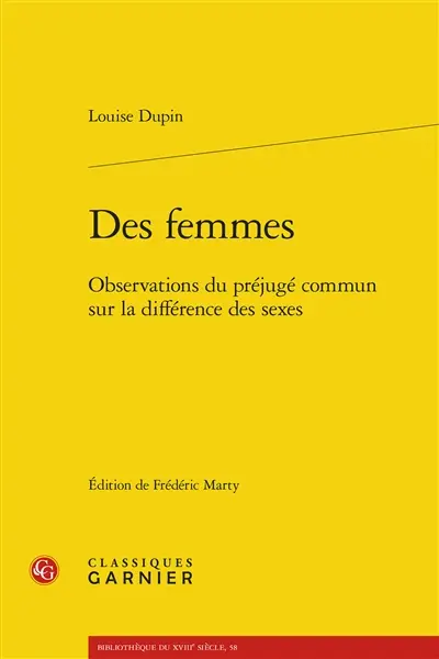 Des femmes : observations du préjugé commun sur la différence des sexes