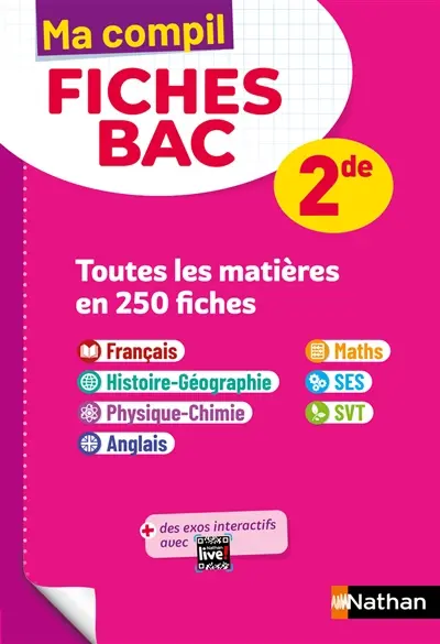 Ma compil fiches bac 2de : toutes les matières en 250 fiches