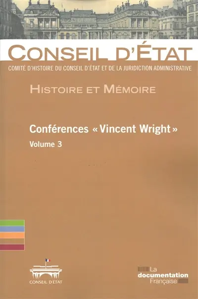 Conférences Vincent Wright. Vol. 3