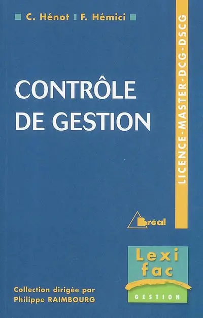 Contrôle de gestion : licence, master, DCG, DSCG