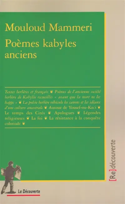 Poèmes kabyles anciens : textes berbères et français
