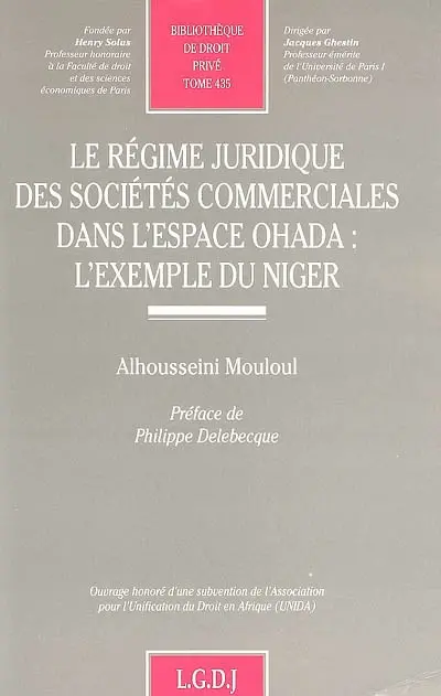 Le régime juridique des sociétés commerciales dans l'espace OHADA : l'exemple du Niger