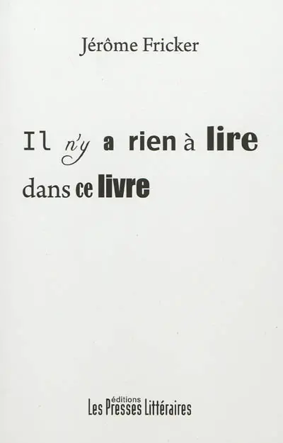 Il n'y a rien à lire dans ce livre
