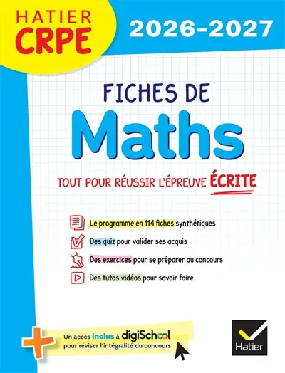 Fiches de maths : tout pour réussir l'épreuve écrite : 2024-2025