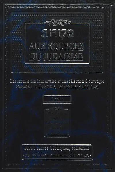 Aux sources du judaïsme : les oeuvres fondamentales et une sélection d'ouvrages essentiels du judaïsme, des origines à nos jours. Vol. 1. Pentateuque, Prophètes, Hagiographes, midrachim, sod : avec cartes bibliques, schémas et frises chronologiques