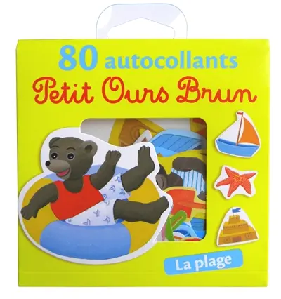 Petit ours brun : 80 autocollants : la plage