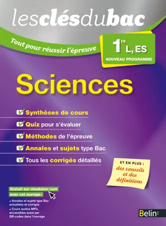 Sciences 1re L, ES : nouveau programme
