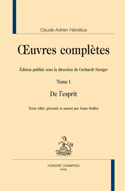 Oeuvres complètes. Vol. 1. De l'esprit