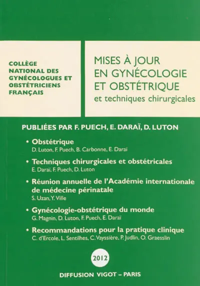 Mises à jour en gynécologie et obstétrique et techniques chirurgicales
