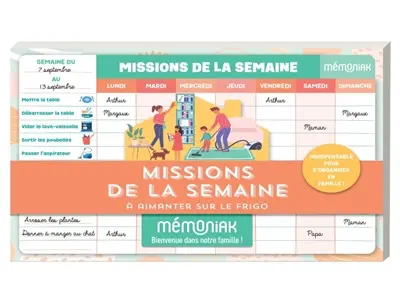 Missions de la semaine Mémoniak : bloc aimanté à compléter