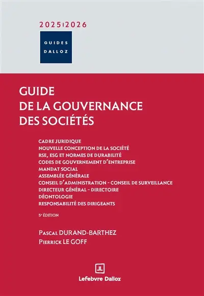 Guide de la gouvernance des sociétés : 2025-2026