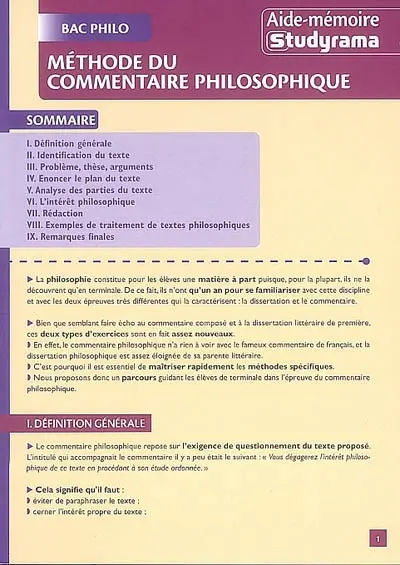 Méthode du commentaire philosophique
