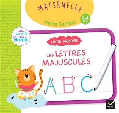 Les lettres majuscules, maternelle, petite section, 3-4 ans : livre ardoise