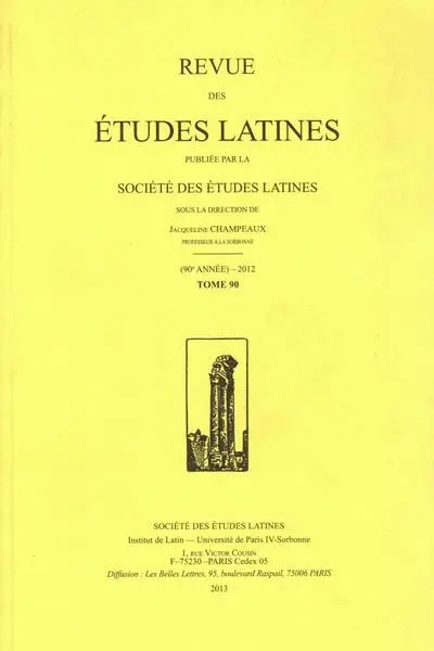 Revue des études latines, n° 90