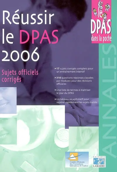 Réussir le DPAS 2006 : sujets officiels corrigés