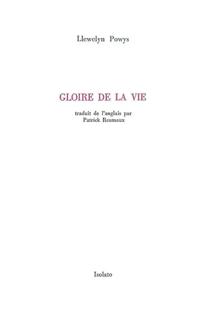 Gloire de la vie. En quête de Demeter : poème