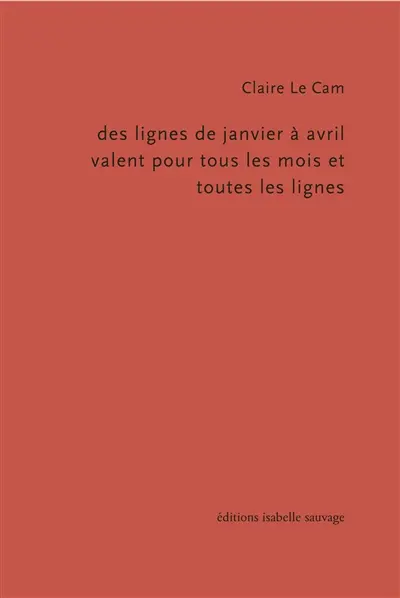 Des lignes de janvier à avril valent pour tous les mois et toutes les lignes