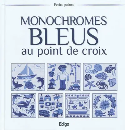 Monochromes bleus au point de croix