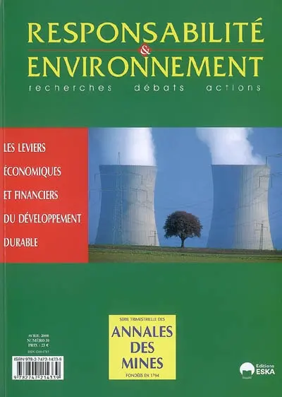 Responsabilité et environnement, n° 50. Les leviers économiques et financiers du développement durable