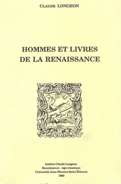 Hommes et livres de la Renaissance