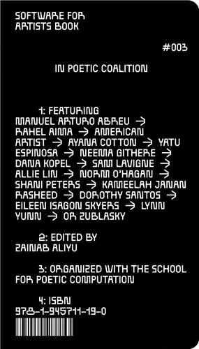 Software for Artists Book : School(s) for Poetic Computation
