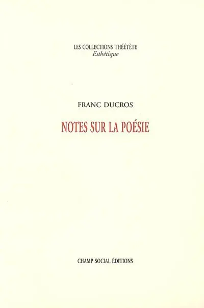 Notes sur la poésie
