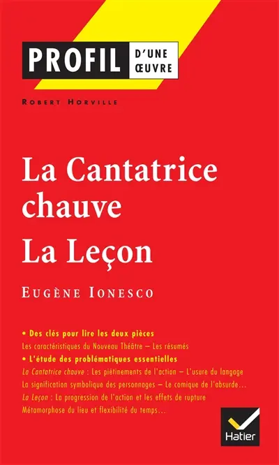 La cantatrice chauve (1850), La leçon (1851), Eugène Ionesco