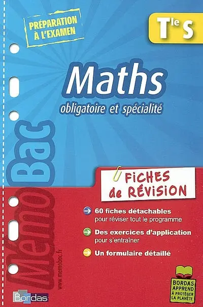 Maths, terminale S, obligatoire et spécialité