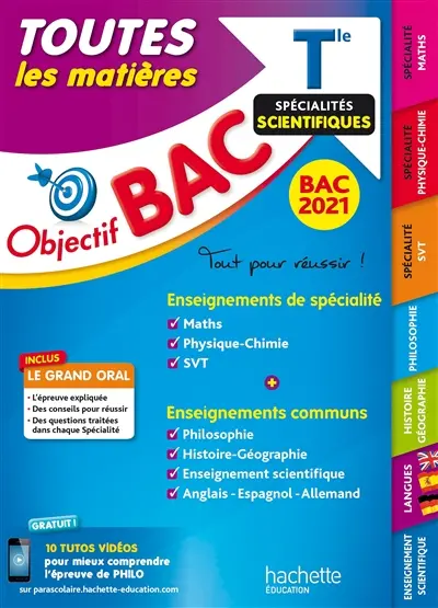 Toutes les matières terminale spécialités scientifiques : bac 2021
