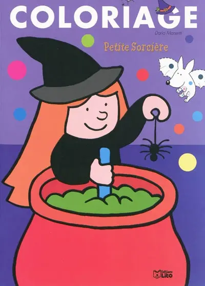 Coloriage, petite sorcière